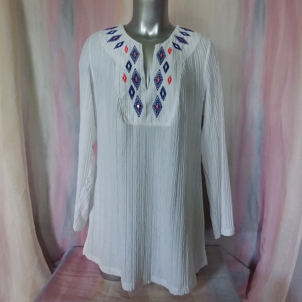 White Tunic Top/Beach Cover-up